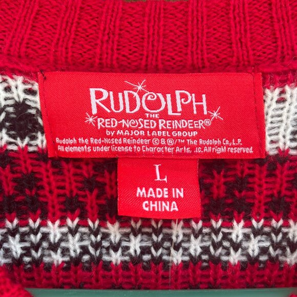 New NWT Rudolph The Most Famous Red Nosed Reindeer Christmas Sweater Unisex - Picture 8 of 13